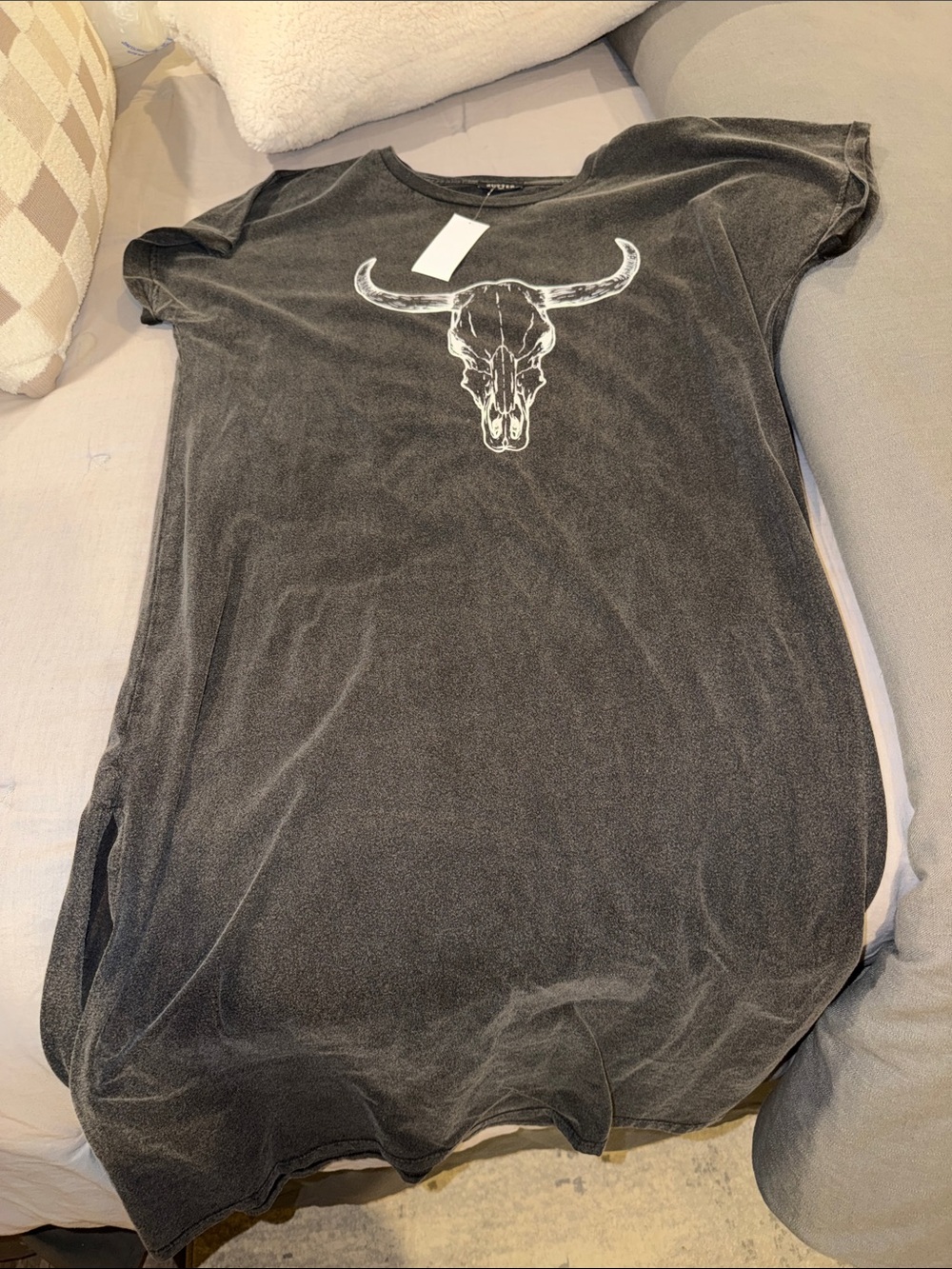 Zutter Women’s Black Graphic Skull Short Sleeve Dress